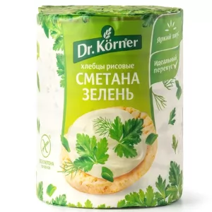 Gluten-Free Rice Crisp Bread with Sour Cream & Greens, Dr.Korner, 80g/ 2.82oz