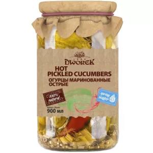Pickled Cucumbers with Hot Pepper, Dworek, 900ml/ 30.43 fl oz