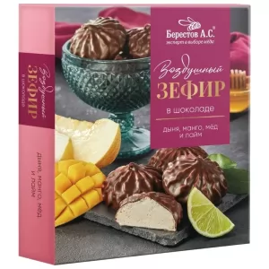 Chocolate Glazed Marshmallows "Melon, Mango, Honey & Lime", Berestov A.S. 155g/ 5.47oz