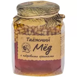 Taiga Honey with Pine/Cedar Nuts, Kedrovy Bor, 16.22 oz/ 460 g