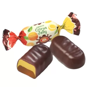 Chocolate Glazed Citrus Jelly Candies, Biscuit-Chocolate, 1kg/ 35.27oz