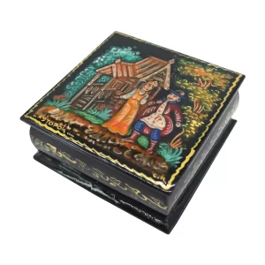 Wooden Jewellery Box Russian Lacquer Miniature
