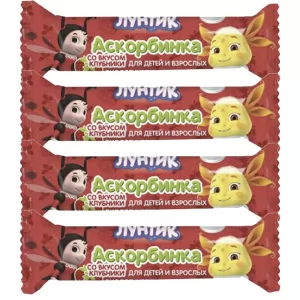 Pack 4 Ascorbic Acid "Luntik" Strawberry, Farm-Pro, 10 tab x 4