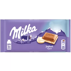 Alpine Milk Chocolate with Low-Fat Yogurt Cream Filling, Milka, 100 g/ 3.53 oz