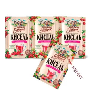 Instant Kissel Variety Set, 3 Packs + 1 FREE Kissel, Babushkin Khutorok