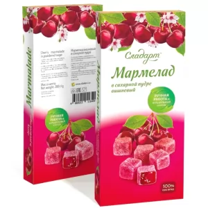 Cherry Marmalade in Powdered Sugar, SladArt, 200g/ 7.05oz