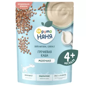 Milk Buckwheat Baby Porridge 4+ SUGAR FREE, FrutoNyanya, 190g / 6.70oz