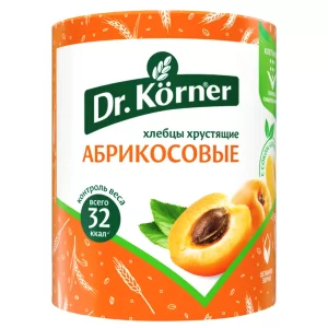 Crispy Rice & Wheat Apricot Crispbreads, Dr. Korner, 90g / 3.17oz