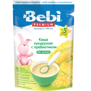 Corn Baby Porridge Prebiotic-Enriched Milk-Free | 5+ Months, Bebi Premium, 200 g/ 0.44lb