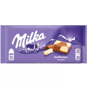 Alpine Milk & White Chocolate Happy Cow Kuhflecken, Milka, 100 g / 3.53 oz
