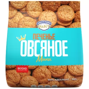 Mini Oatmeal Cookies, Polet, 300g / 10.58oz