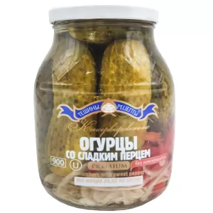Pickled Cucumbers with Sweet Pepper, Tescha's Recipes, 840g/ 29.63 oz