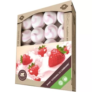 Marshmallows/ Zefir Strawberry & Cream Flavor FAMILY PACK, St. Petersburg Pastry Chef, 1kg/ 2.2lbs