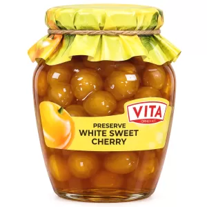 White Sweet Cherry Preserve with Pits, Vita, 680g / 23.99oz