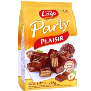 Chocolate Covered Waffles with Hazelnut Filling, Plaisir, Lago, 250g/ 0.55 lb