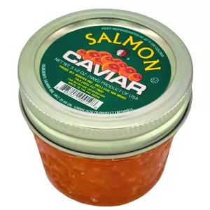 Salmon Red Caviar Glass Jar, 3.52 oz / 100 g