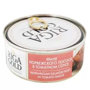 Norwegian Salmon Fillet in Tomato Sauce, Riga Gold, 240g/ 8.47oz