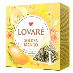 Green Tea with Orange Blossom & Calendula “Golden Mango”, Lovare, 15 Pyramids
