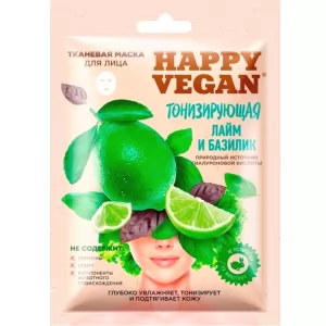 Tissue Facial Toning Mask Lime & Basil Happy Vegan, Fitocosmetic, 25ml/ 0.85 oz 