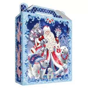 Sweet Christmas Gift Russian Candy, Winter, Cardboard Pack, 0.9 kg/ 2 lbs